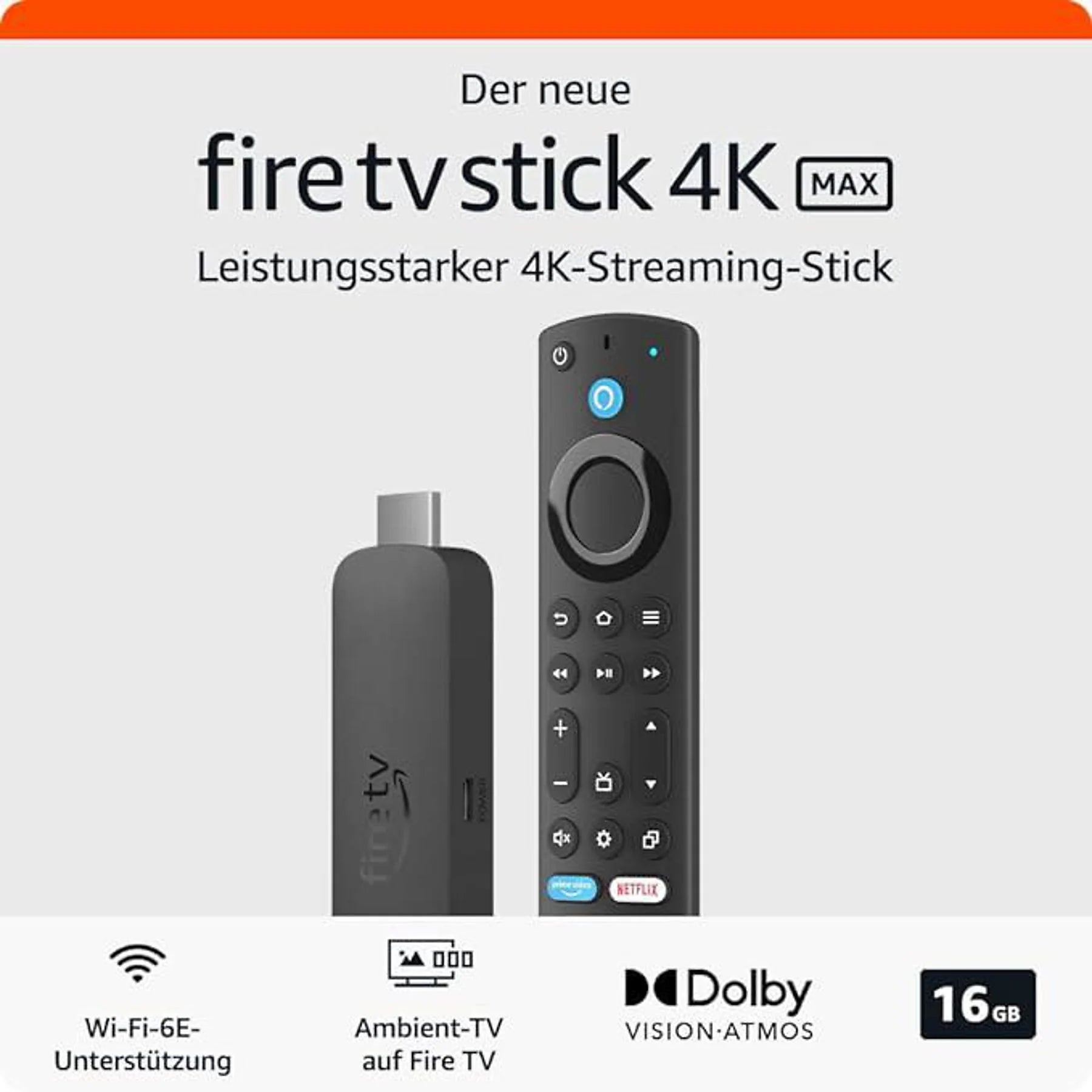 Amazon Fire TV Stick 4K Max 2. Gen - Premium Kodi, Spiele-Emulator, Vavoo