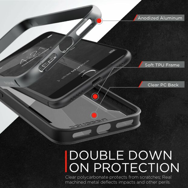 Premium Schutzhülle stoßfest Case X-Doria Defense Shield silber für iPhone 7 / 8